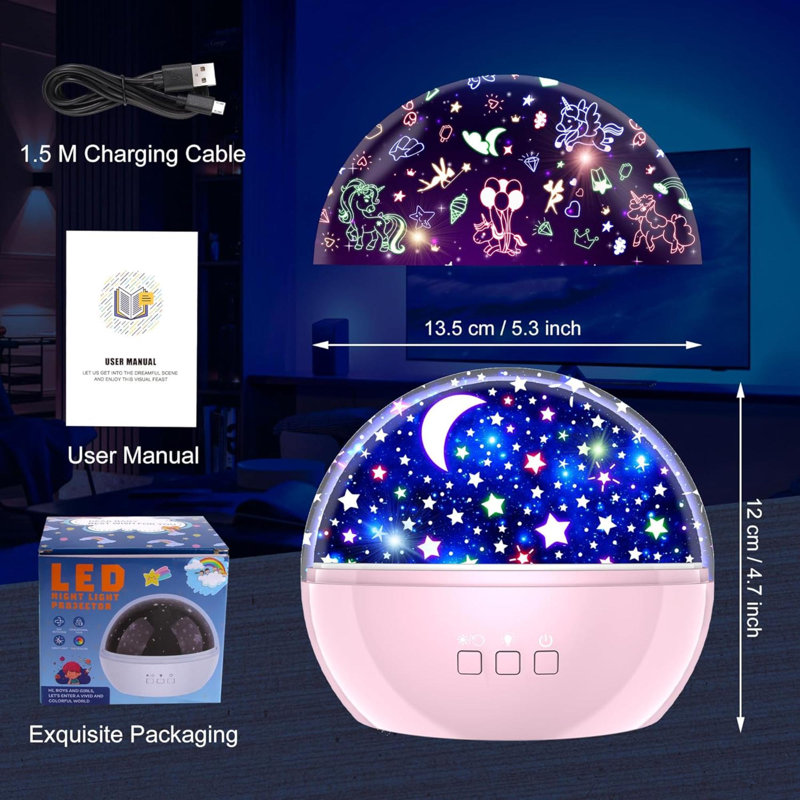 Spinning night light projector best sale